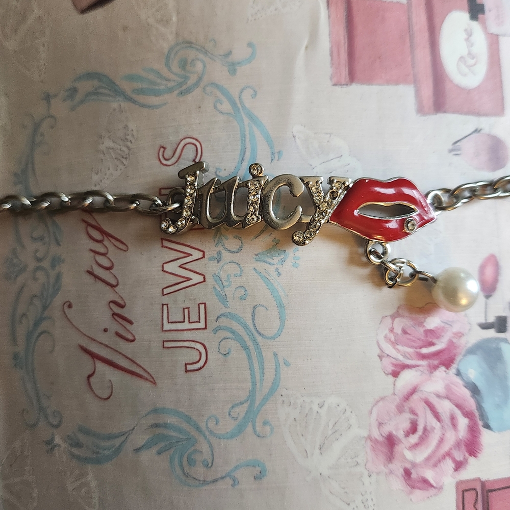 Juicy Couture Silver Bracelet with Red Charm